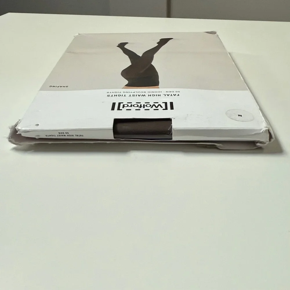 Wolford Fatal High Waist Tights Womens Medium Umber Brown‎ 50 Den Sculpting New